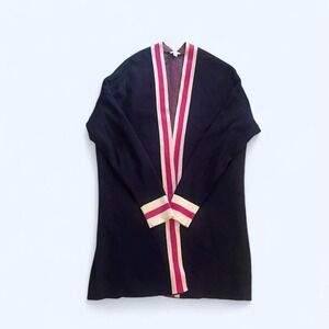 Navy pink white knit cardigan size L by Crown & Ivy